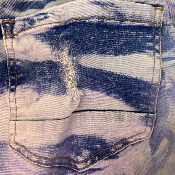 Men's Blue Patterned Straight Jeans - Picture 3 of 13